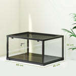 Terrarium en verre pour reptile enclos pour hamster 86 L ventilation supérieure porte coulissante 50,8x30,5x35,6cm noir
