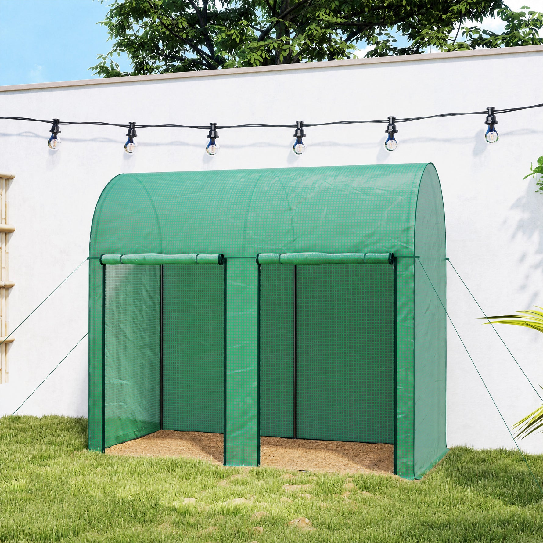 Serre de jardin 2 m² serre à tomates 2 portes zippées enroulables acier PE haute densité anti-UV 2 x 1 x 1,78 m vert