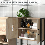 Étagère de toilettes meuble de salle de bain dessus toilette WC avec placard 2 portes et étagère ouverte