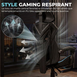 Ergonomic Gaming Chair, Reclining Mesh Gaming Chair with Adjustable Headrest, Lumbar Support, Black and Blue