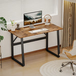 Bureau d'Ordinateur 120 cm, Bureau Simple, Pieds Réglables, pour Petit Espace, Travail à Domicile, Étude, Brun Rustique