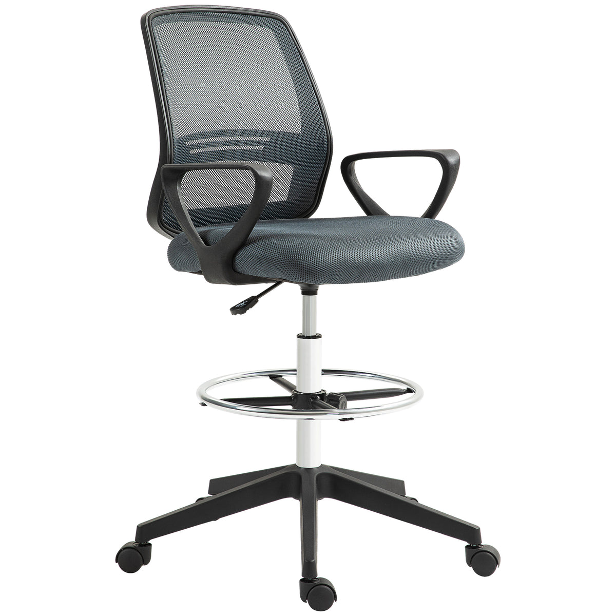 Fauteuil de bureau chaise de bureau assise haute réglable tabouret de bureau pivotant 360° maille respirante