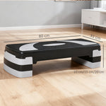 Stepper Fitness Aérobic hauteur réglable 10/15/20 cm surface antidérapante 80 x 31 x 20 cm plastique noir gris