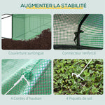 Serre de jardin serre d'hivernage avec étagères 3 niveaux porte enroulable tube en acier 244 x 180 x 210 cm vert