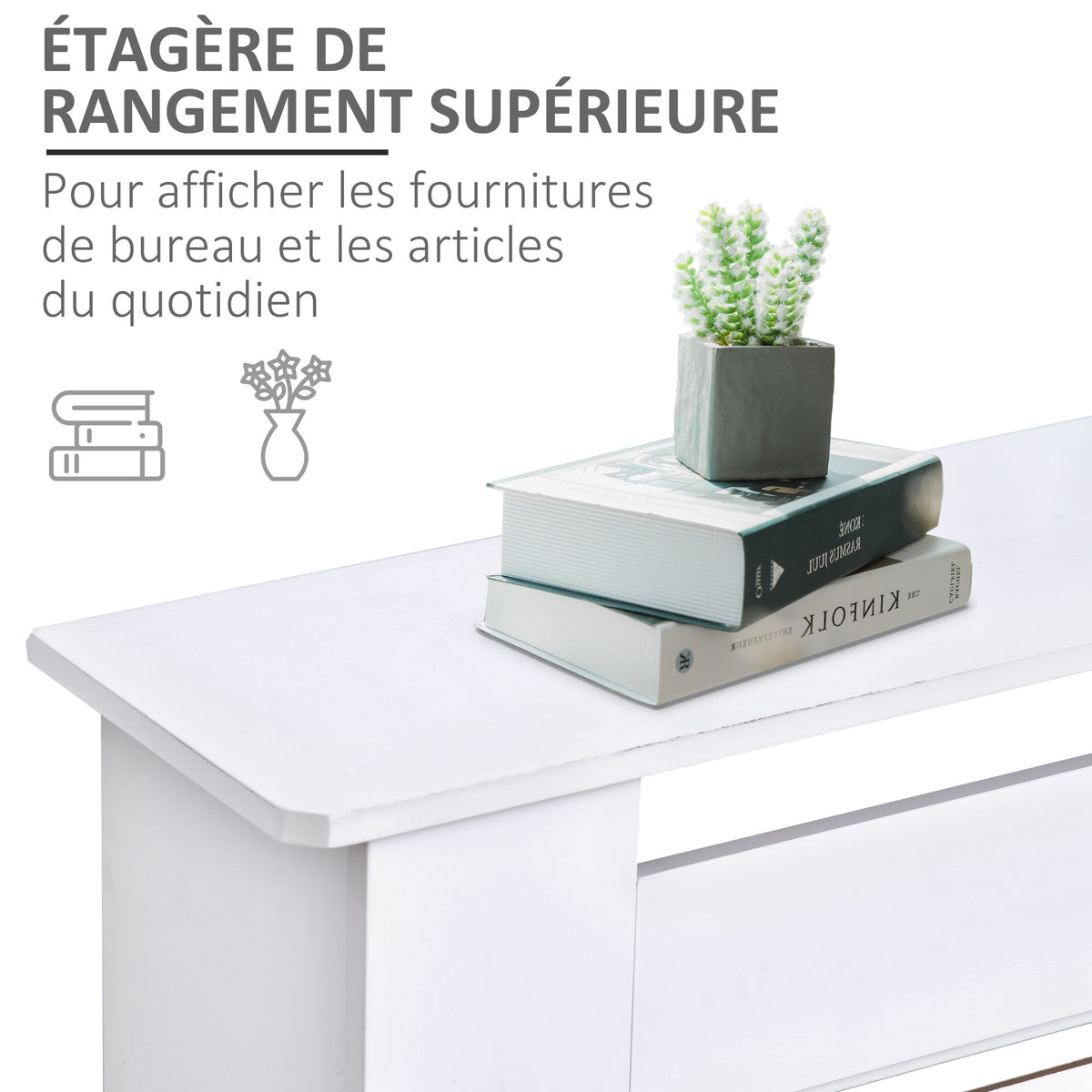 Cubrerradiador de diseño contemporáneo, longitud extensible 139-208,5 x 20,5 x 82,5 cm, MDF blanco