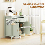 Buffet salon, meuble de rangement avec tiroir, double porte, étagère réglable, 80 x 40 x 90 cm, vert clair