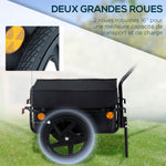 Remorque vélo remorque de transport pour vélo 144L x 59l x 80H cm barre d'attelage universelle acier noir