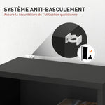 Rangements pour CD et DVD 9 compartiments et 6 étagères réglables capacité max. 260 CD/120 DVD 33 x 24 x 140 cm noir