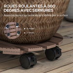 Lot de 4 supports ronds Ø30 cm pour plantes - porte plante à roulettes, intérieur et extérieur