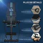 Banc de musculation pliable inclinable, banc réglable avec extenseur des jambes, acier, 54 x 160 x 106 cm, noir bleu