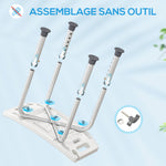 Sedile doccia regolabile in altezza, sgabello doccia ergonomico, piedini antiscivolo, carico max. 135 kg, alluminio HDPE, grigio
