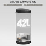 Poubelle cuisine automatique 42L acier inoxydable, poubelle à couvercle à fermeture en douceur, 30,5x30,5x68cm, noir