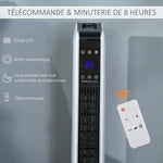 Oscillerende keramische elektrische luchtverhitter 1100/2200 W, PTC, afstandsbediening inbegrepen, timer 8u, 21 x 21 x 73 cm