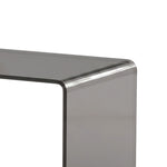 Table Basse en Verre, Table de Salon Rectangulaire Design Moderne avec Bords Arrondis Sûrs, Gris Clair Transparent-9