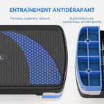 Stepper Fitness Aerobica - .fr x FFHandball - altezza regolabile superficie antiscivolo 80 x 31 x 20 cm nero blu