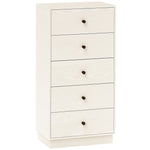 Commode 5 tiroirs, meuble de rangement haut et étroit, style moderne pour chambre à coucher, salon - 47x29x95cm, crème