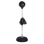 Sac de Frappe sur Pied Punching ball sur pied réglable en hauteur 126-144 cm avec gants, pompe et base de lestage pour adolescents et débutants noir