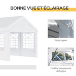 Tente de réception chapiteau de jardin chapiteau barnum 4 parois amovibles portes zippées idéal pour fête mariage soirée 6 x 4 x 2,8 m acier toile polyéthylène 180 g/m² blanc