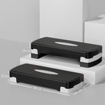 Stepper aerobic fitness hauteur reglable 2 niveaux surface antiderapante PP 68 x 29 x 15 cm noir et gris