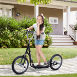 Trottinette patinette Grandes Roues pneumatiques Ø 41 cm Hauteur Guidon réglable béquille pegs Inclus Acier Noir