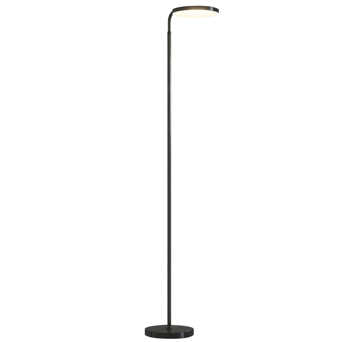 Lampadaire LED, lampe sur pied à intensité variable, tête rotative 350 °, télécommande magnétique, 41x25x177cm, noir