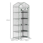 Serre de jardin balcon étagère serre 5 niveaux 0,69 x 0,49 x 1,93 m acier bâche amovible PE blanc