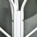 Porte-manteau trépied design contemporain branches étagère + 9 patères dim. 45L x 45l x 180H cm métal blanc