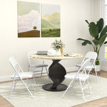Lot de 4 chaises pliantes chaises de salle à manger portables cadre en acier dim. 45l x 46P x 78H cm blanc