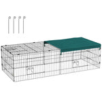 Parc enclos modulable acier avec bache pour lapins rongeurs petits animaux intérieur extérieur 185L x 75l x 50H cm vert
