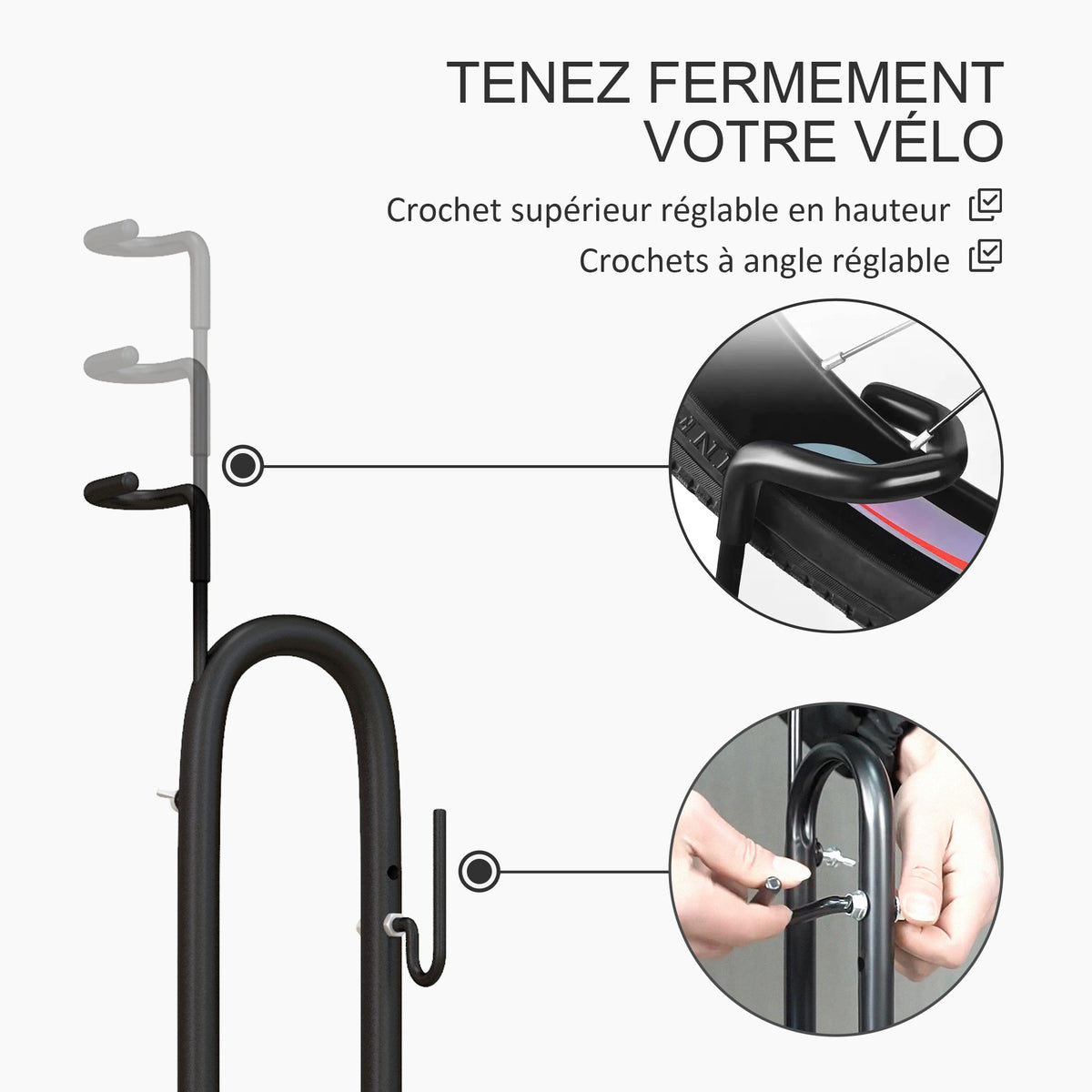 Porte-vélo autoportant idéal pour votre garage maison ou magasin de vélos pour les vélos 24 à 29" et vélo 700 c