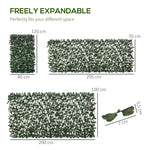 Haie artificielle feuilles murale brise-vue 2 panneaux longueur ajustable 295 x 70 cm treillis extensible en PE vert