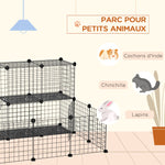 Enclos pour petits animaux parc pour chiot clôture pour animaux domestiques modulable DIY105 x 105 x 70 cm noir