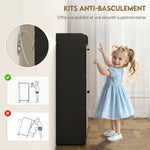 Meuble à chaussures 15 paires, armoire à chaussures moderne avec 2 tiroirs rabattables, 83x24x90,5cm, noir