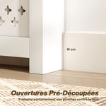 Couvercle de radiateur, cache radiateur avec placard rabattable et étagère supérieur, 78 x 19 x 95,5 cm, blanc