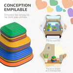 11 pièces pierres d'équilibre pour enfants parcours de motricité empilables et antidérapantes multicolore