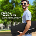 Chaise de camping chaise de pêche pliante, dossier haut, coussin amovible et sac de transport, 59x67x96cm, noir