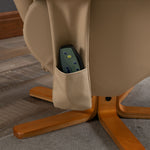 Massage-Relaxsessel mit Hocker, um 360° drehbarer Relaxsessel, neigbare Rückenlehne, 80 x 86 x 99 cm, Creme