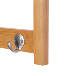 Porte-manteau mural penderie murale étagère 50L x 16l x 17,5H cm 4 patères kit fixation fourni bambou naturel