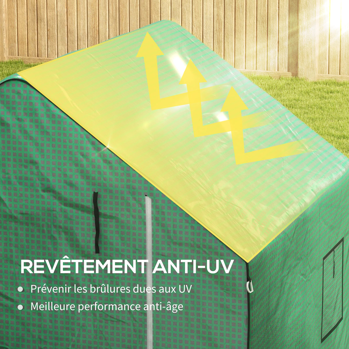 Telo di ricambio per serra da giardino 140 x 143 x 190 cm con finestra e porta con cerniera anti-UV