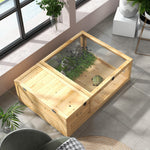 Maison enclos cage habitat pour petit animal tortues avec 2 espaces 91 x 60,5 x 32 cm bois massif jaune clair