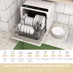 Mini lave-vaisselle 4 couverts 5 programmes réservoir d'eau 6L commande tactile affichage LED 45 x 44 x 45,8 cm blanc