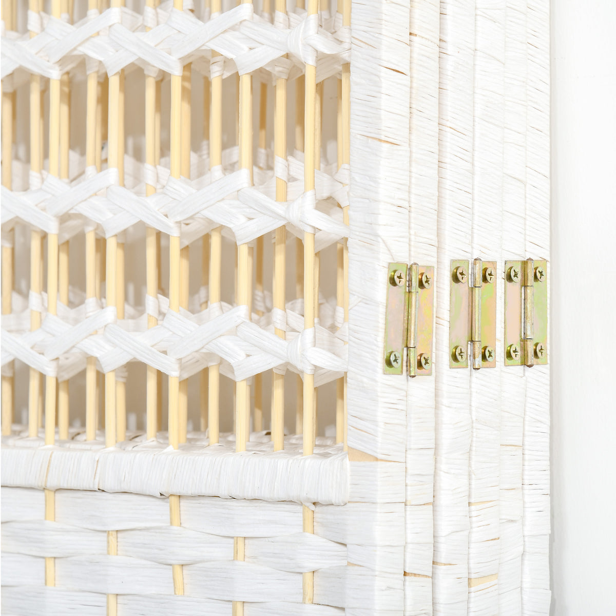 Paravent en bois 242 x 170 cm séparateur de pièce pliable 6 panneaux cloison de séparation chambre à coucher maison intérieur blanc