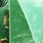 Ersatzplane für Folientunnel 12 m² 4 x 3 x 2 m PE UV-beständig wasserdicht 8 Fenster + aufrollbare Reißverschlusstür grün