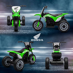 Moto cross éléctrique pour enfant licence Honda CRF450RL 3 roues batterie 6V enfants 18-36 mois vert