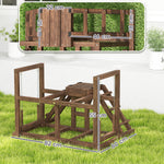Aire de jeux en bois, Perchoir en bois pour poule, avec balançoire, échelle, plateformes, 82 x 60 x 55 cm, marron
