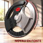 Disques de Poids en Acier 10 kg, Finition PVC, Plaques de Poids 2 x 5 kg, 3 Poignées, Trous de Ø 50 mm, Noir