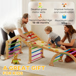 Triangle d'escalade enfant avec rampe réversible toboggan bascule et structure d'escalade multicolore