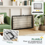 Cage caisse de transport pliante pour chien poignée, plateau amovible, coussin fourni 105 x 70 x 75 cm noir