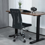 Chaise de bureau ergonomique hauteur réglable piètement chromé pivotant 360° revêtement maille gris foncé