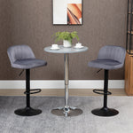 Lot de 2 tabourets de bar design contemporain avec repose-pieds hauteur réglable et pivotant gris